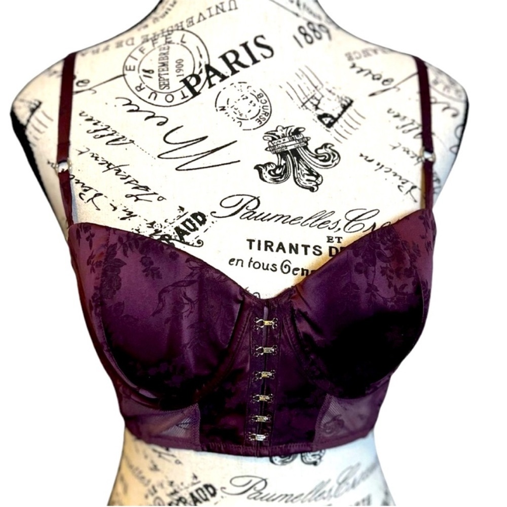 Victoria’s Secret Cups and Angels Damask Bustier Bra Deadstock 36C NWT